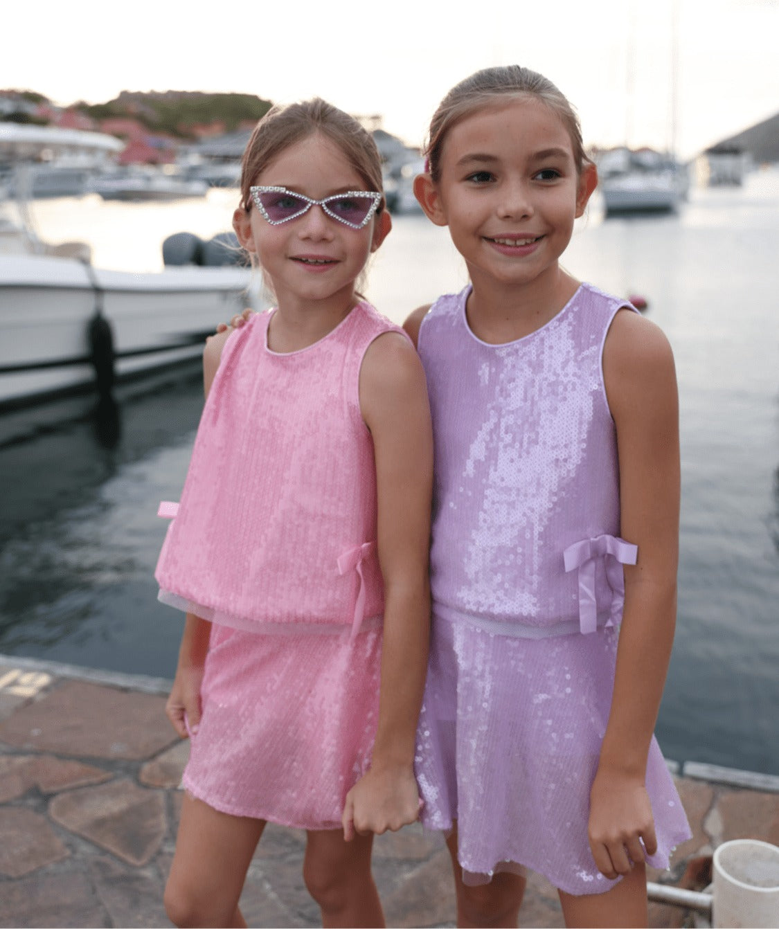 Pastel Sequin Bow Set || Pink