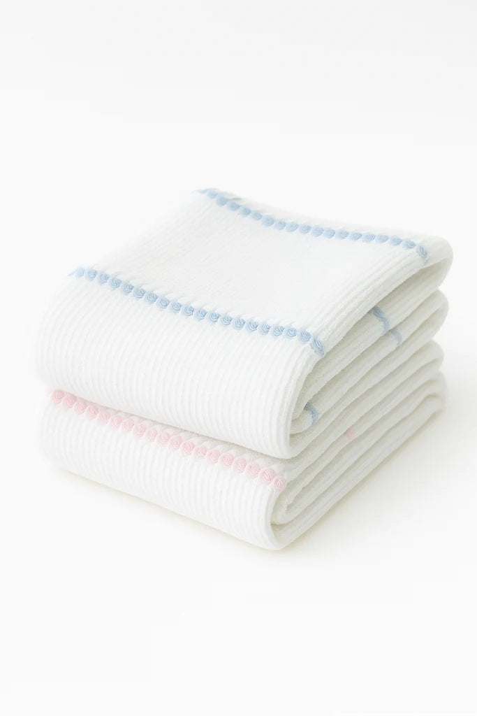 Pucker Texture Baby Blanket | Pink Stripes