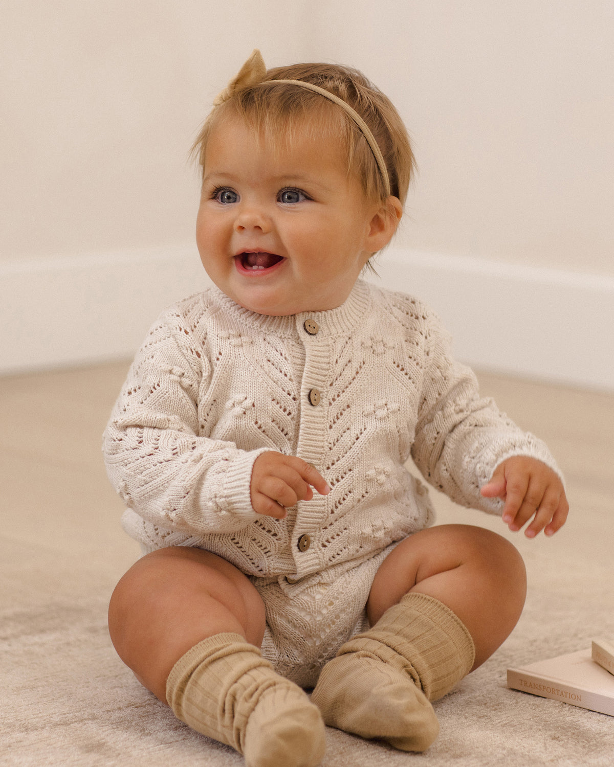 KNIT CARDIGAN HEATHERED OATMEAL
