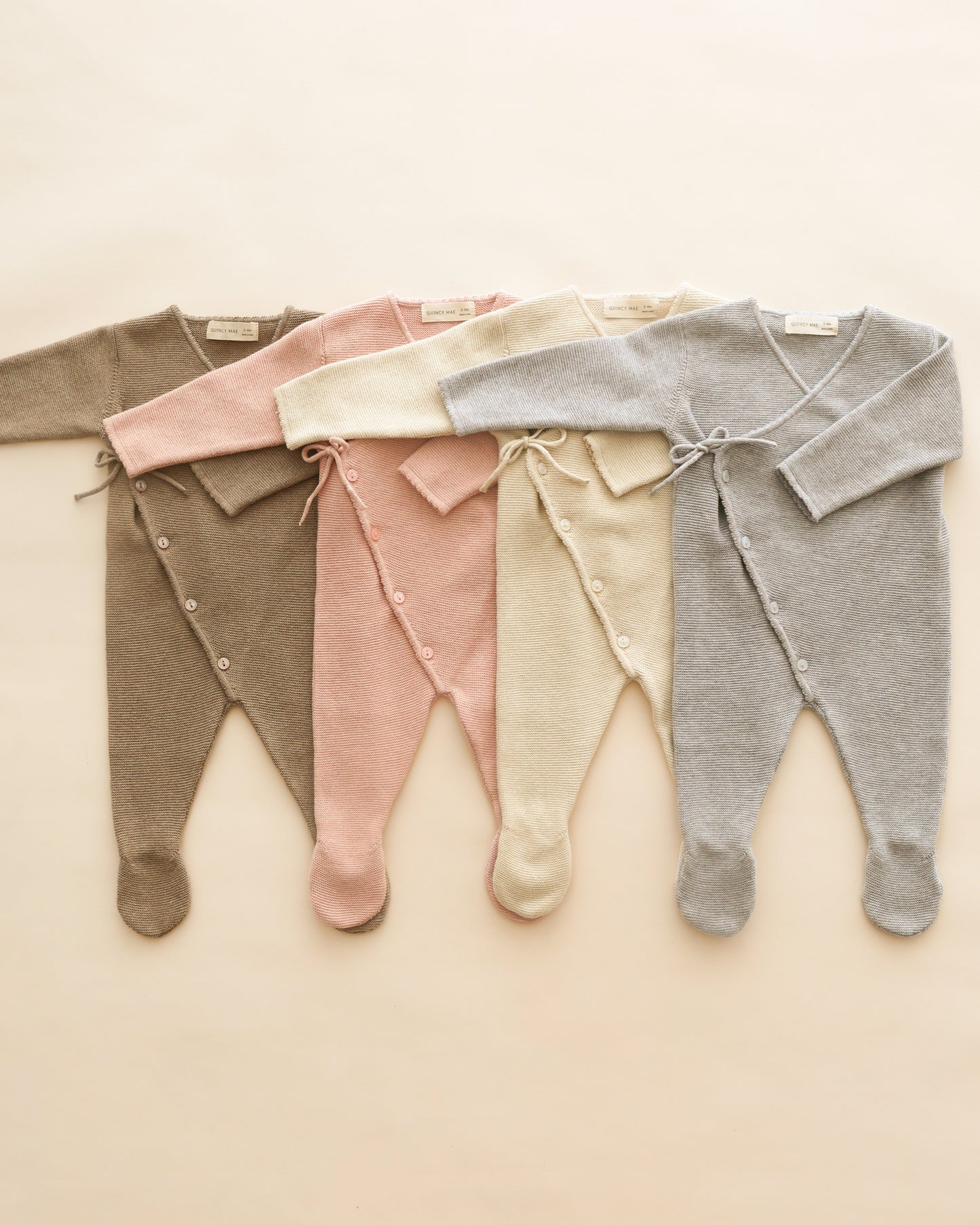 WRAP KNIT FOOTIE || HEATHERED DUSTY BLUE