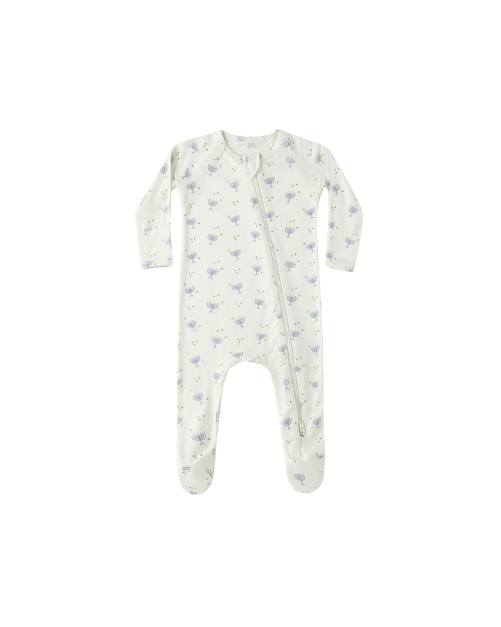BAMBOO ZIP FOOTIE || HANUKKAH
