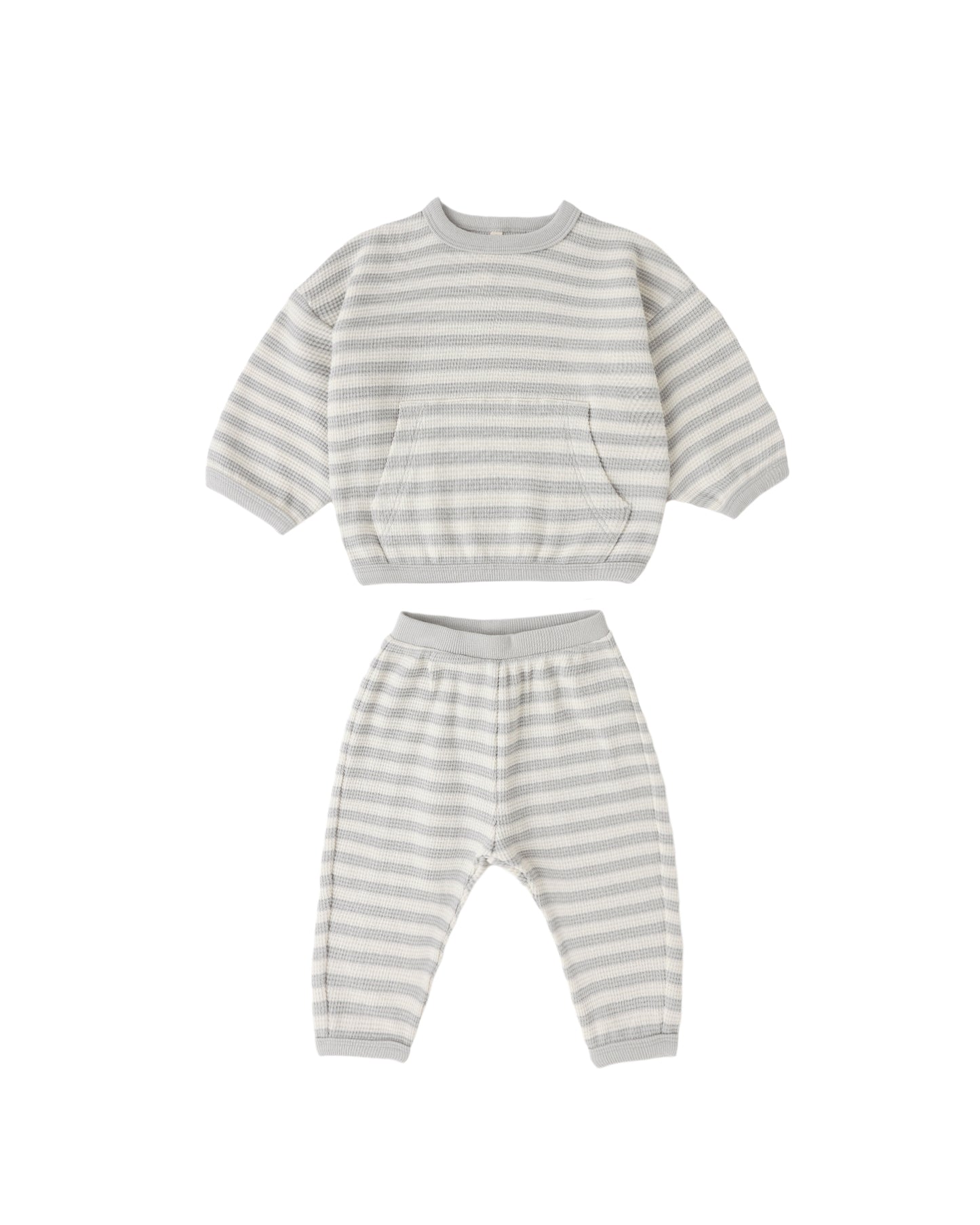 WAFFLE SWEATER SET SKY STRIPE