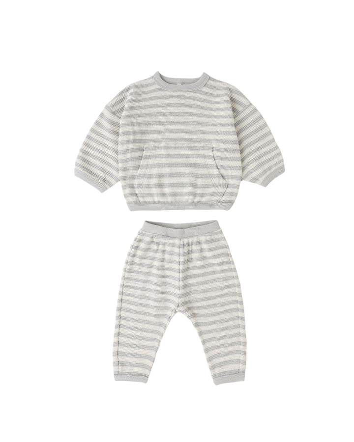 WAFFLE SWEATER SET SKY STRIPE