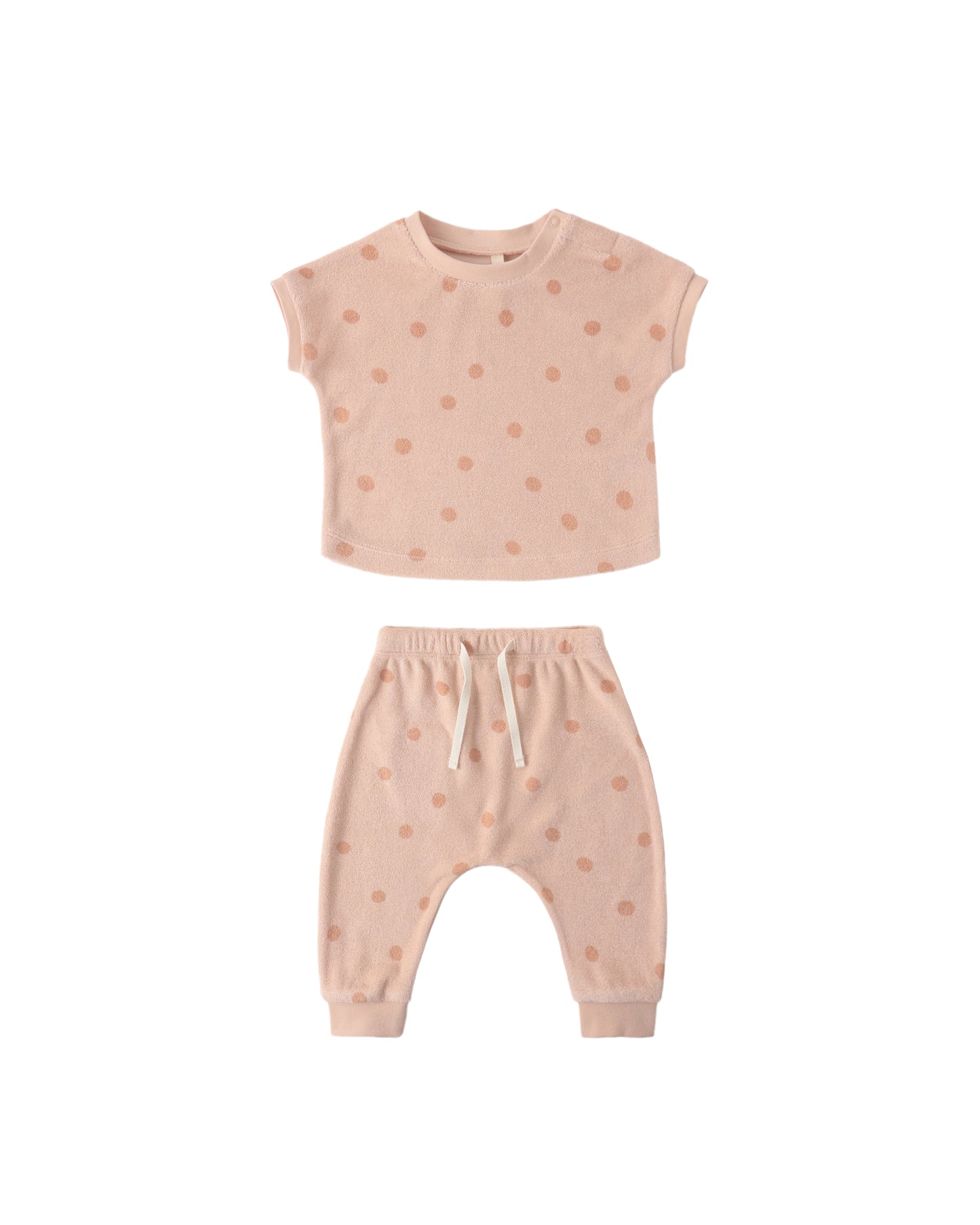TERRY TEE + PANT SET POLKA DOT