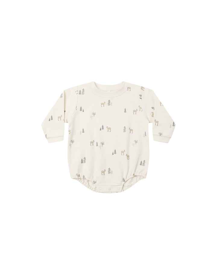 CREWNECK BUBBLE ROMPER DEER