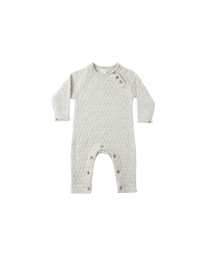 COZY HEATHER KNIT JUMPSUIT || BLUE