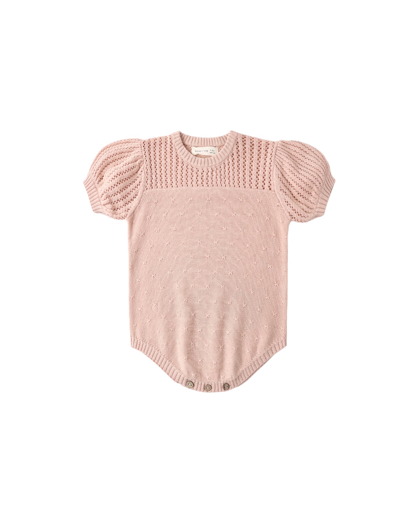 POINTELLE KNIT ROMPER MELON