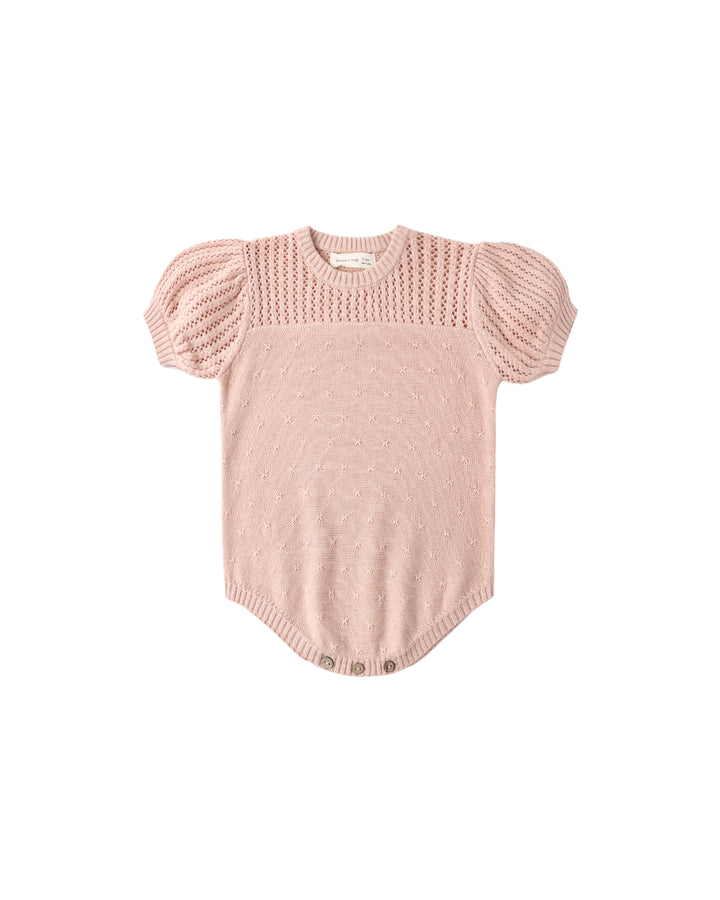 POINTELLE KNIT ROMPER MELON