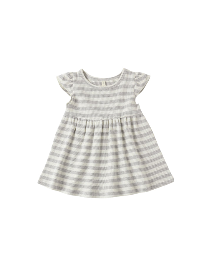 FLUTTER SLEEVE DRESS SKY STRIPE