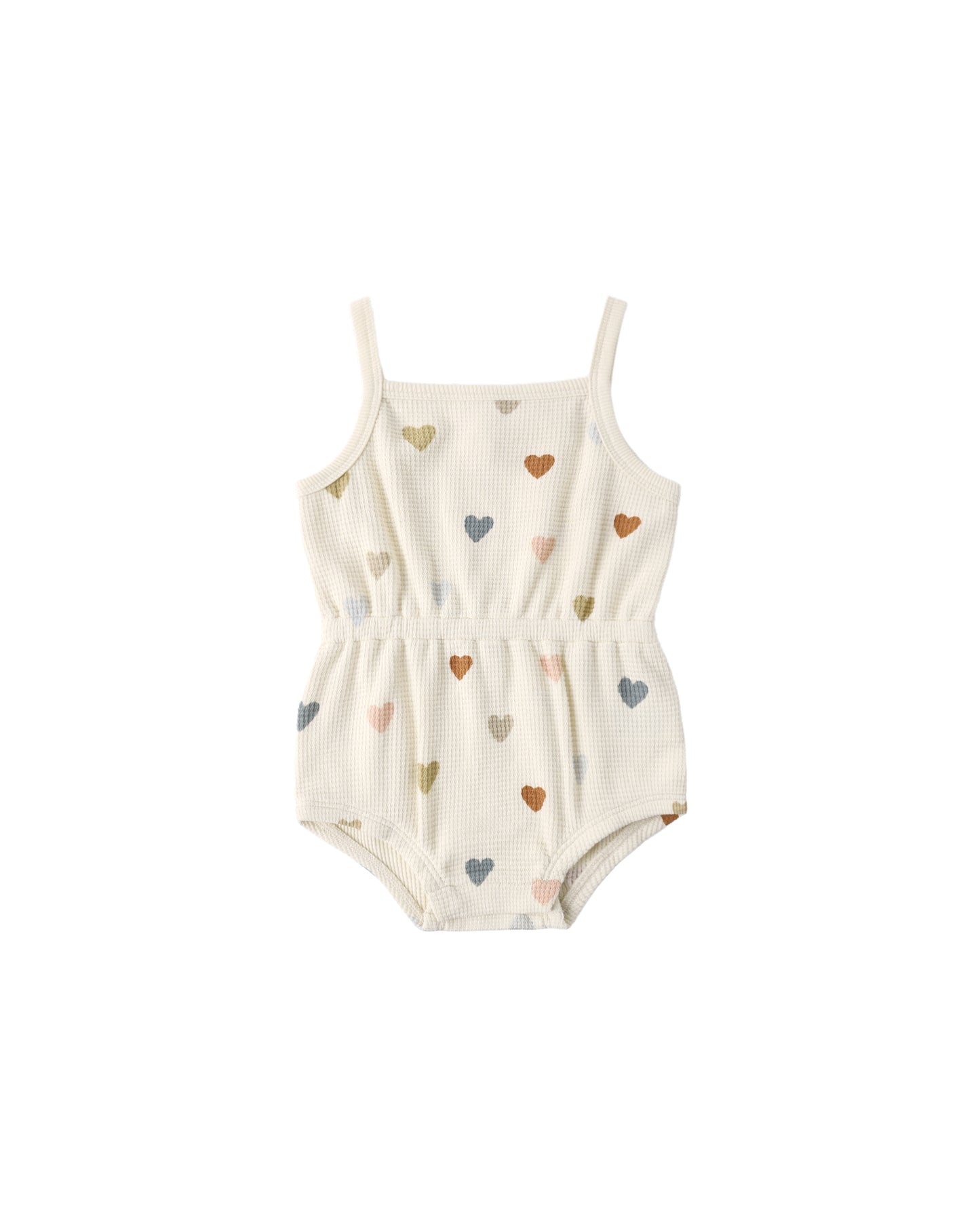 WAFFLE CINCH ROMPER CONFETTI HEARTS
