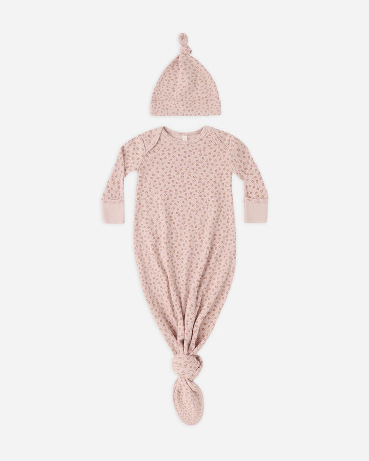 KNOTTED BABY GOWN + HAT SET POSY