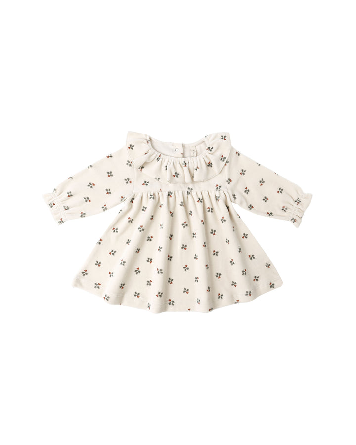 VELOUR BABY DRESS || HOLLY BERRY