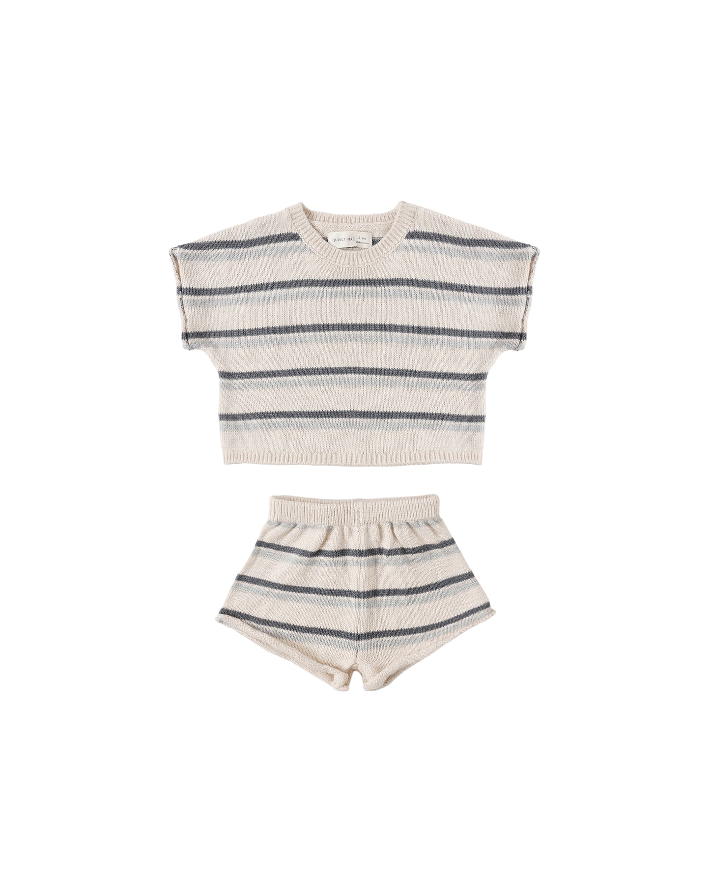 RELAXED SUMMER KNIT SET OCEAN STRIPE