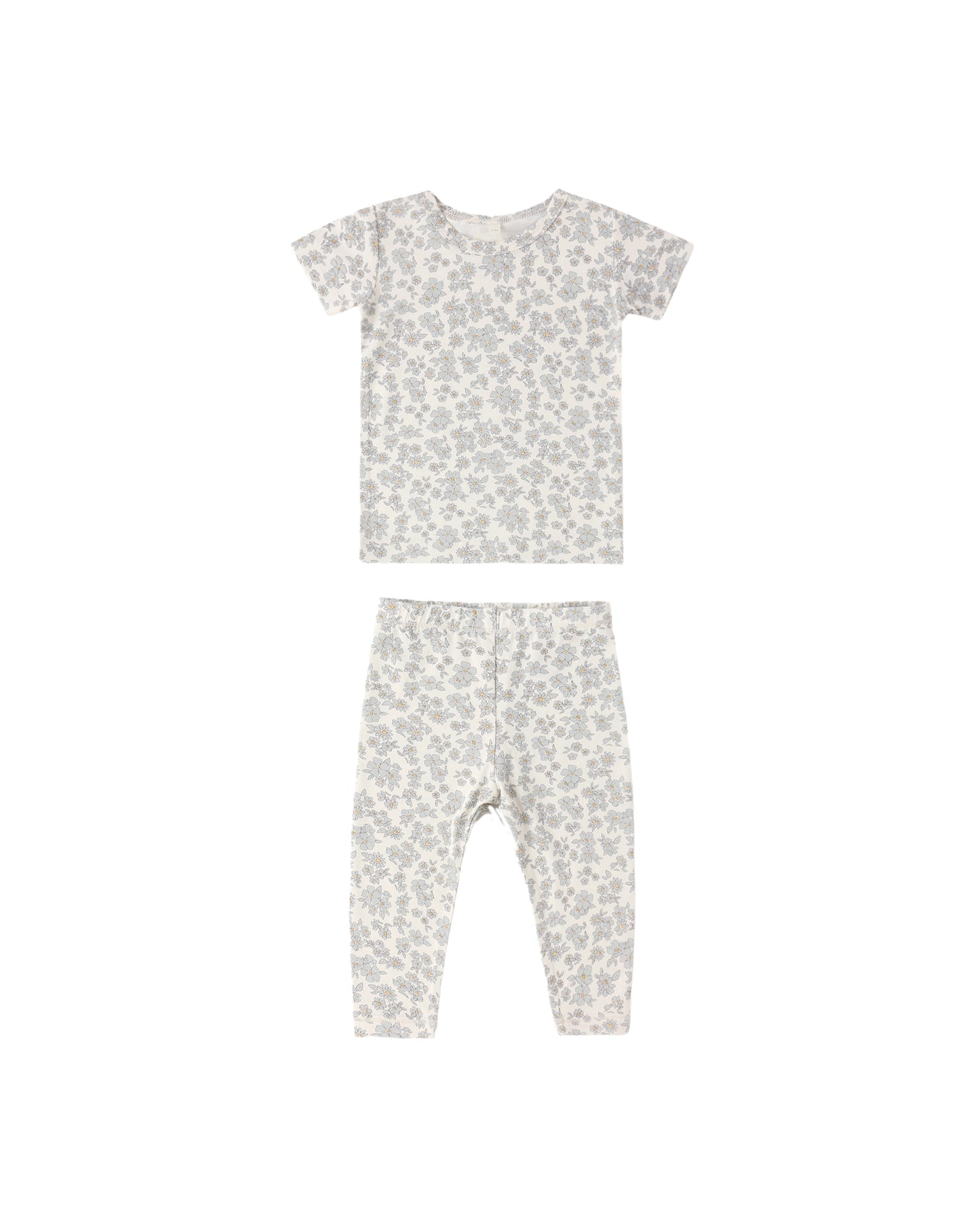 BAMBOO SHORT SLEEVE PAJAMA SET BLUE FLORAL