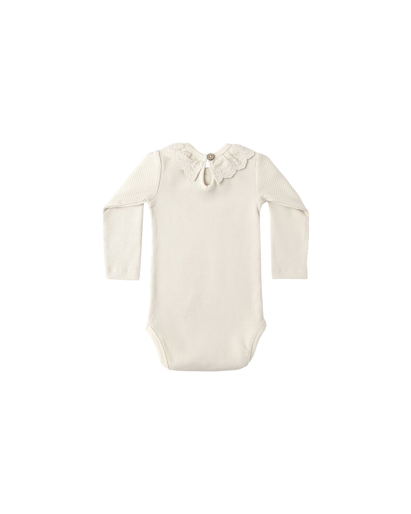 RUFFLE COLLAR BODYSUIT || NATURAL