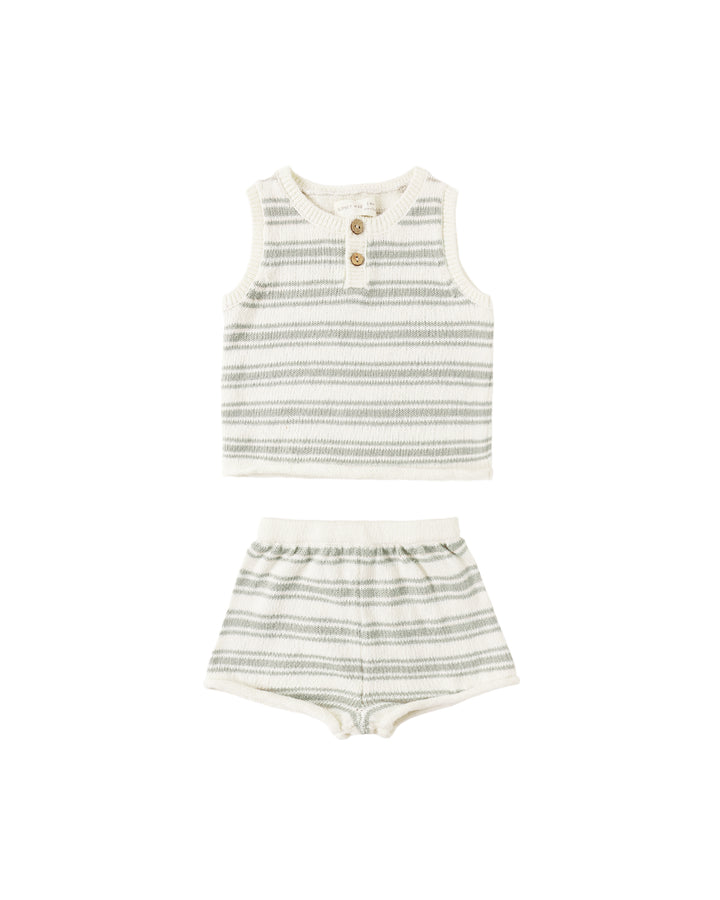 TAYLOR KNIT SET SAGE STRIPE
