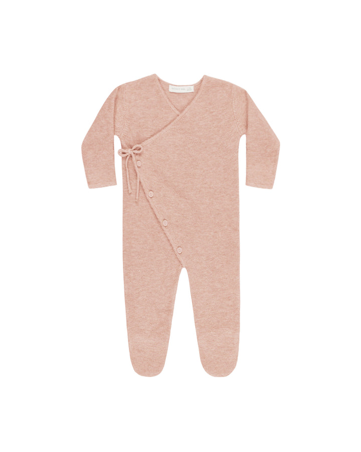 WRAP KNIT FOOTIE || HEATHERED ROSE