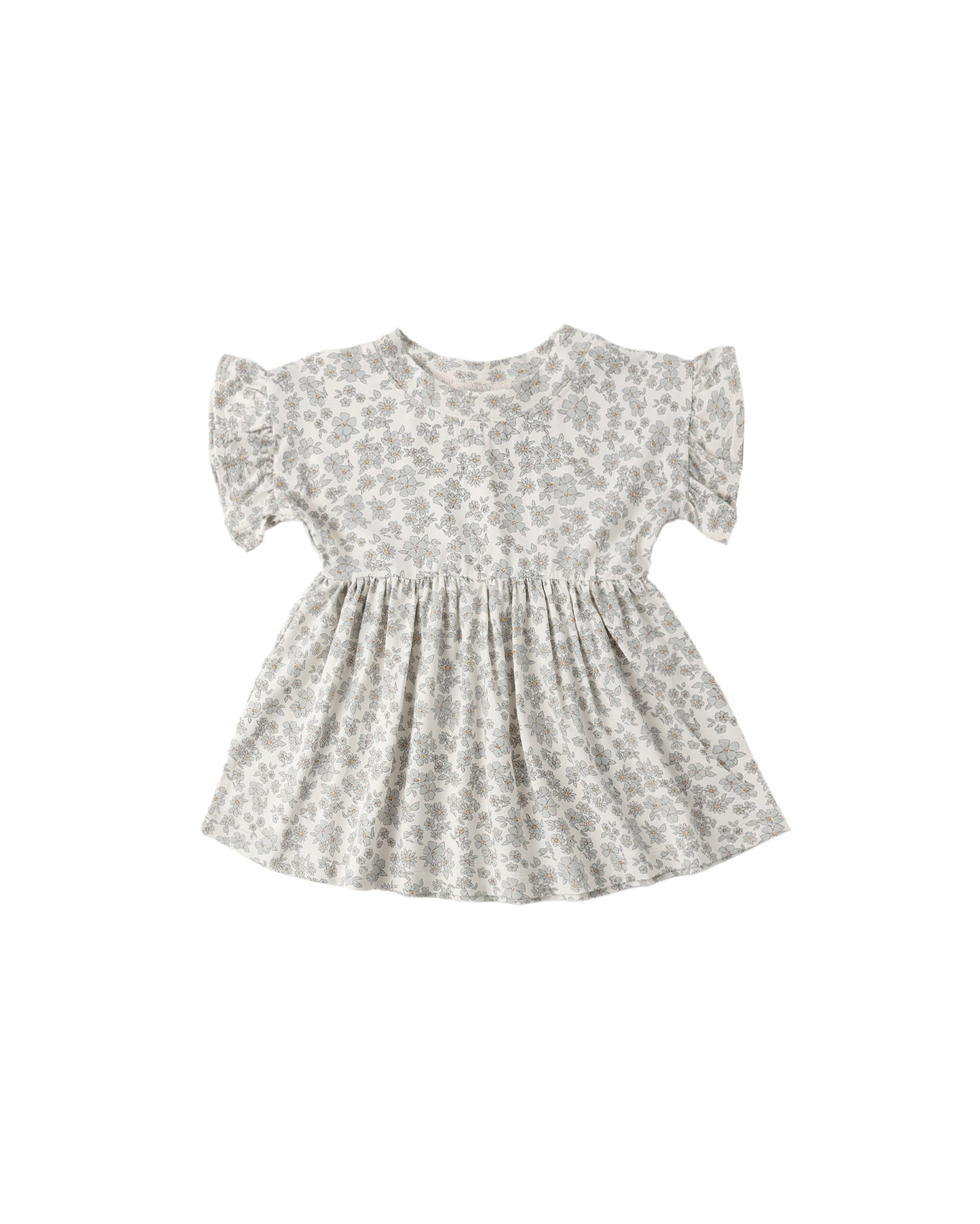 BAMBOO BABYDOLL DRESS BLUE FLORAL