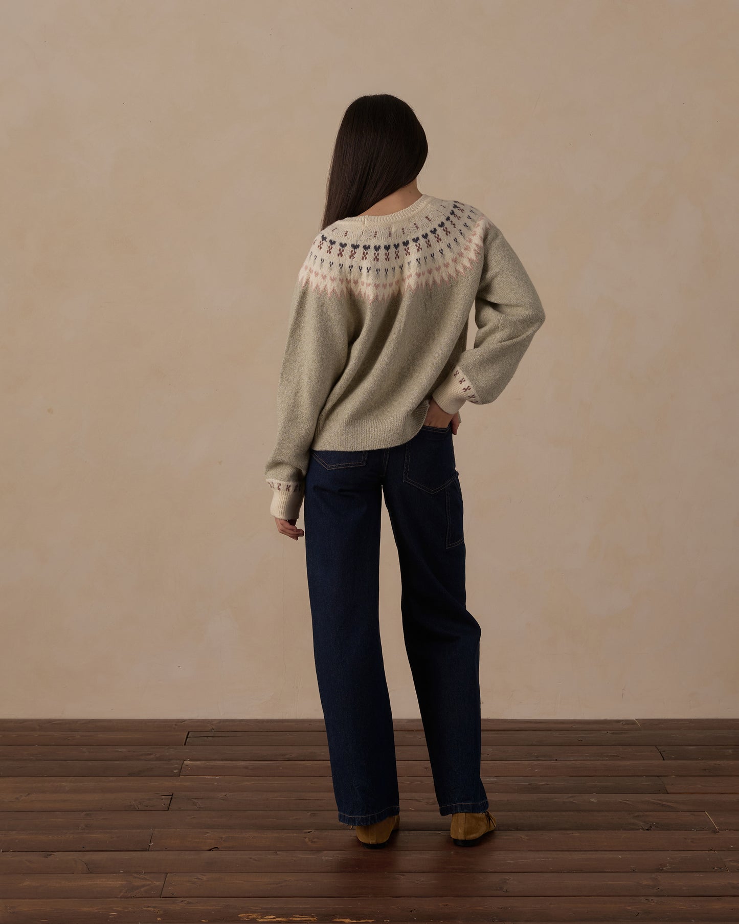 WOMEN'S FAIR ISLE SWEATER SAGE