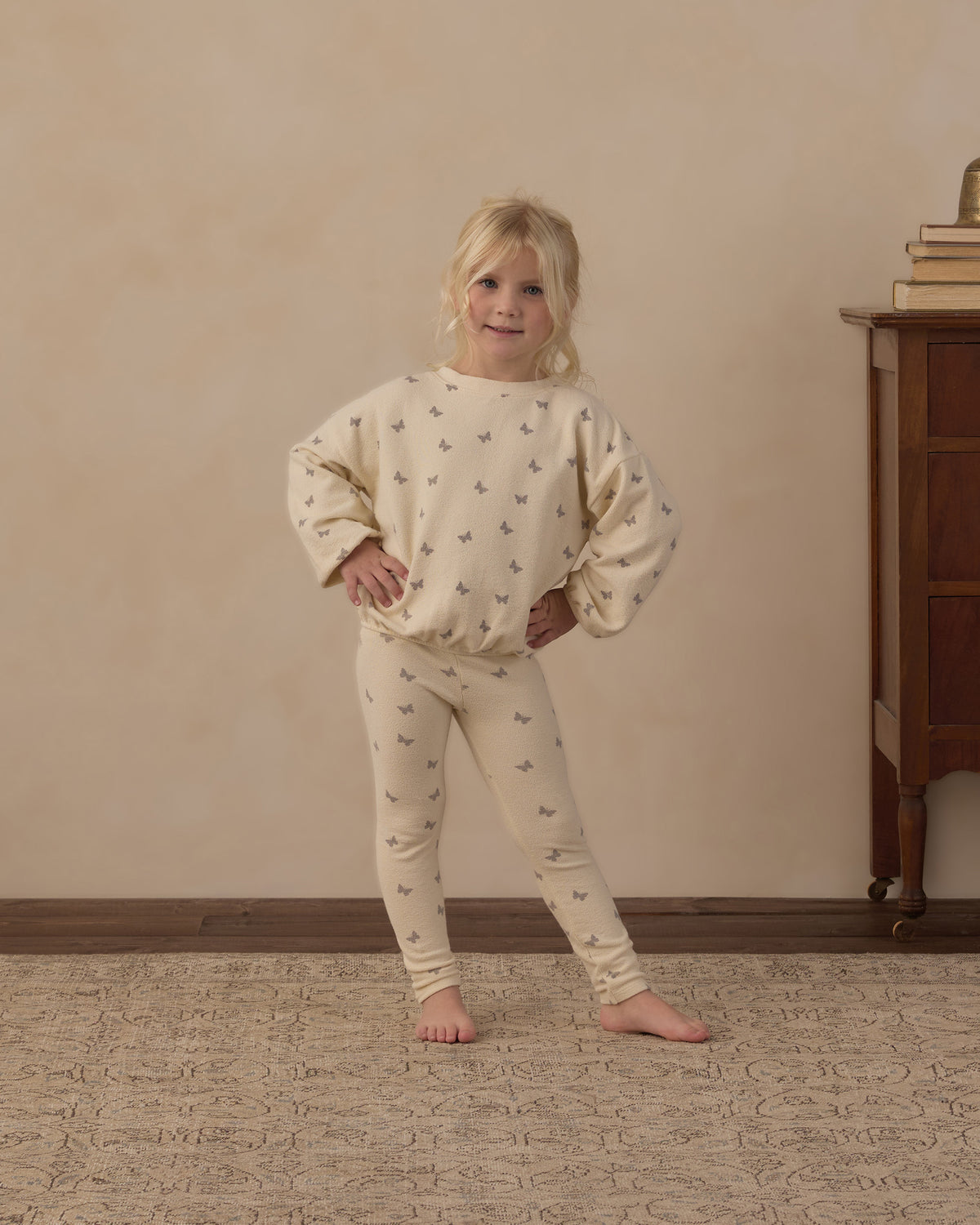 SPONGEY KNIT SET BUTTERFLY DITSY