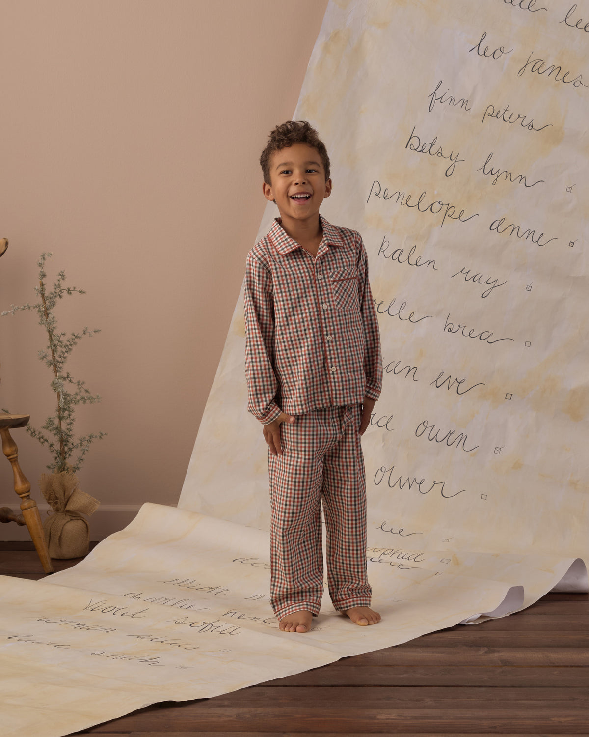 LONG SLEEVE PAJAMAS HOLIDAY GINGHAM