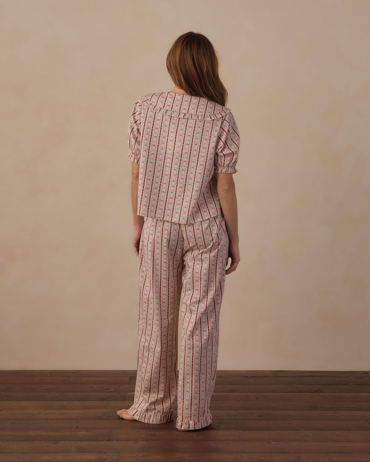 WOMEN'S RUFFLE PAJAMAS CANDY CANE LANE