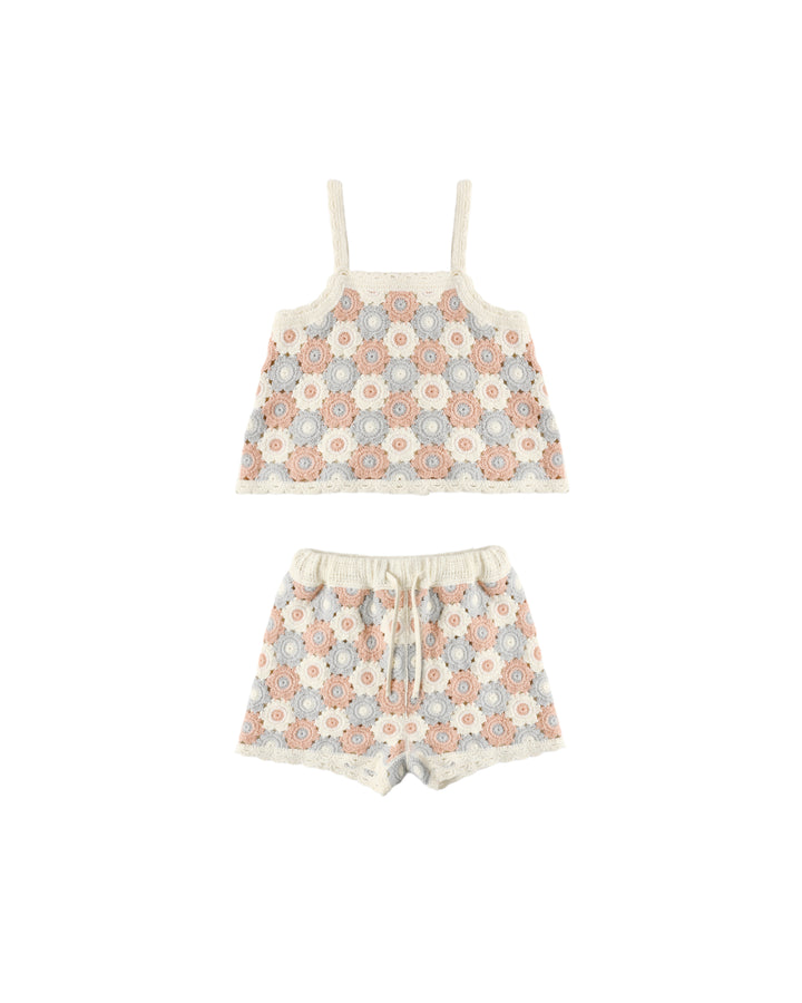 LILI KNIT SET BLUE, LIGHT PINK, IVORY