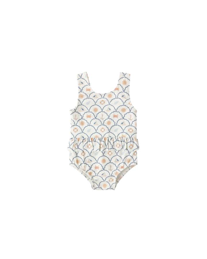 SKIRTED ONE-PIECE NAUTICAL