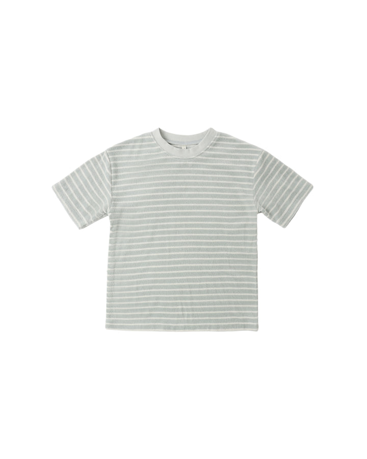 TERRY RELAXED TEE SEAFOAM STRIPE