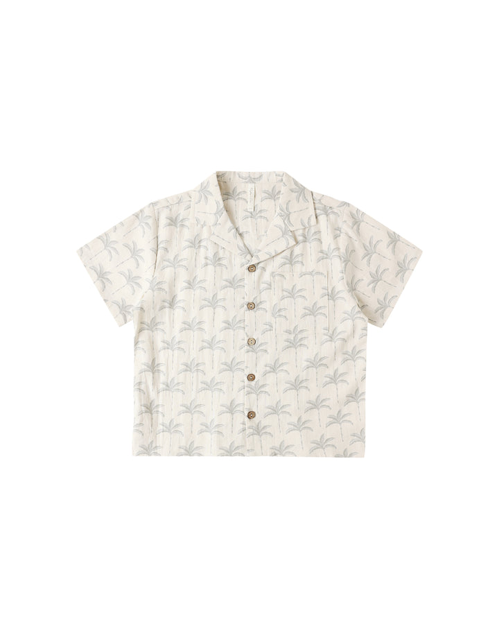 LAPEL COLLAR SHIRT PALM TREES