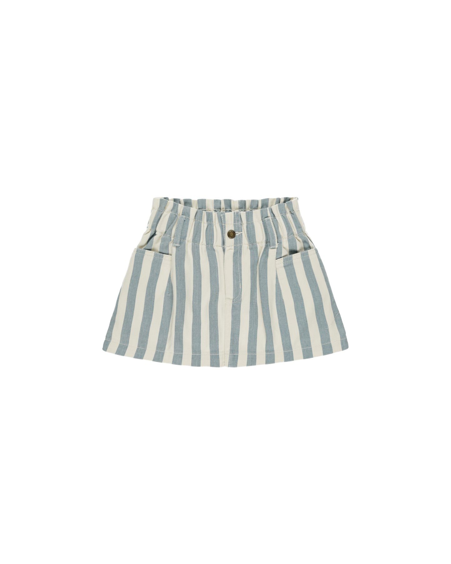 DENIM MINI SKIRT || OCEAN STRIPE