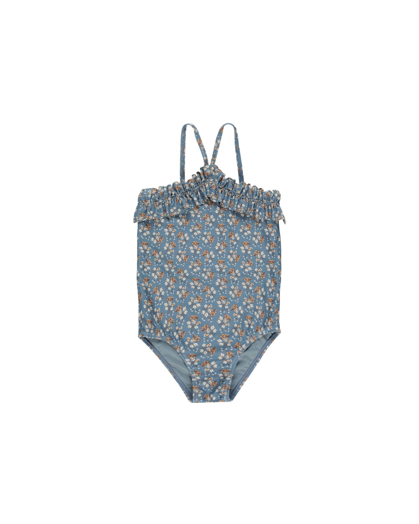 ROUCHED ONE-PIECE || BLUE FLORAL