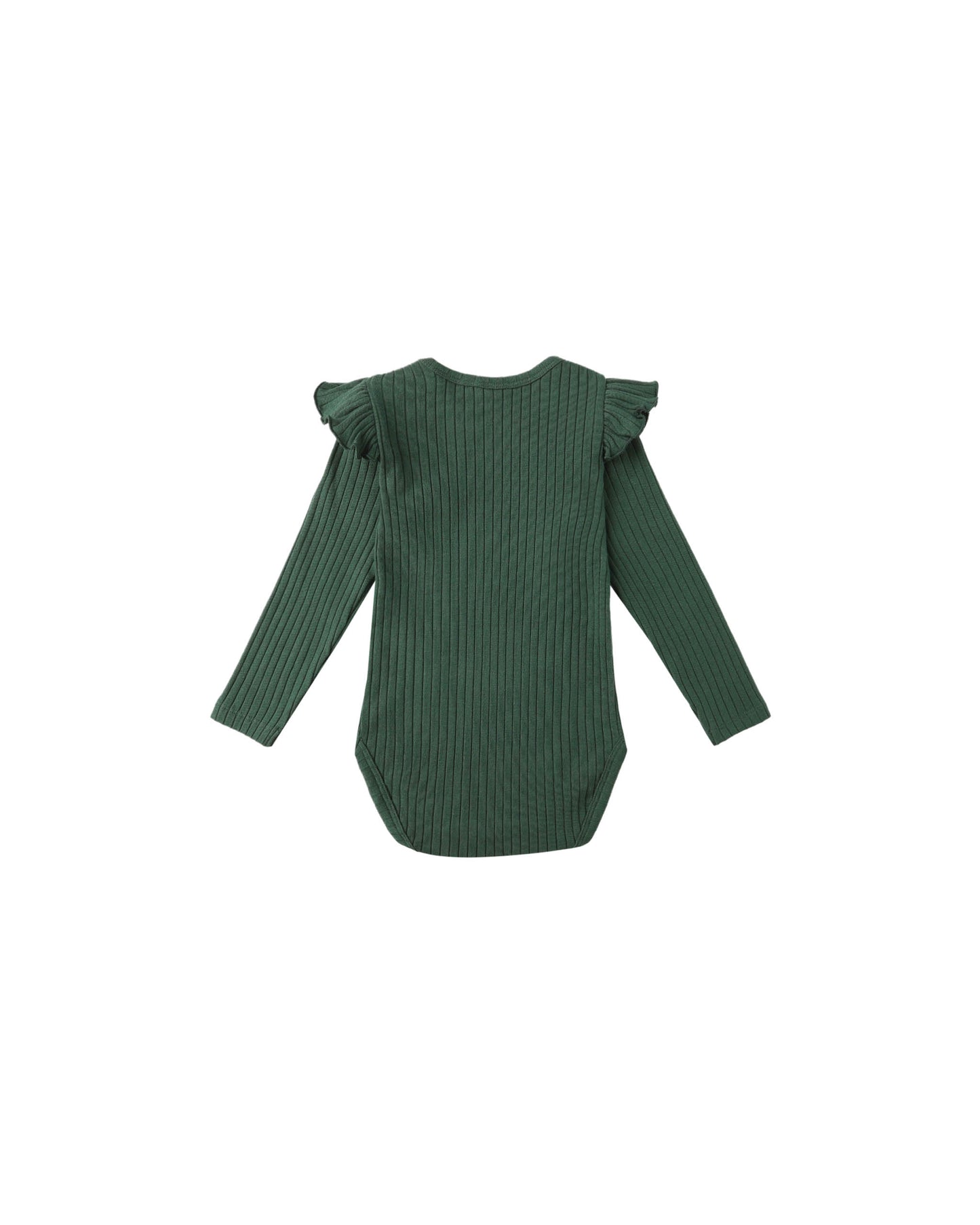 SHOULDER RUFFLE BODYSUIT || GREEN