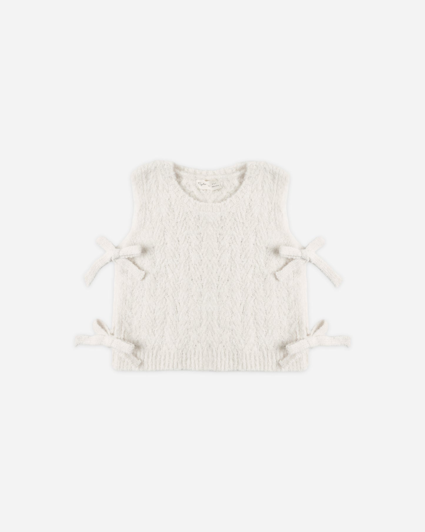 BOW SWEATER VEST IVORY