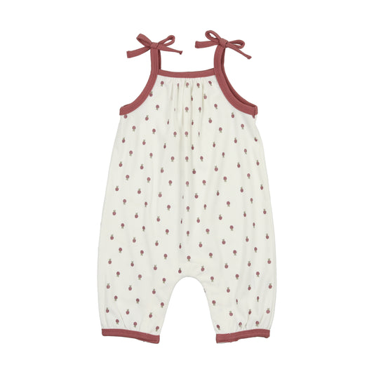 Ribbed Berry Baby Romper | White