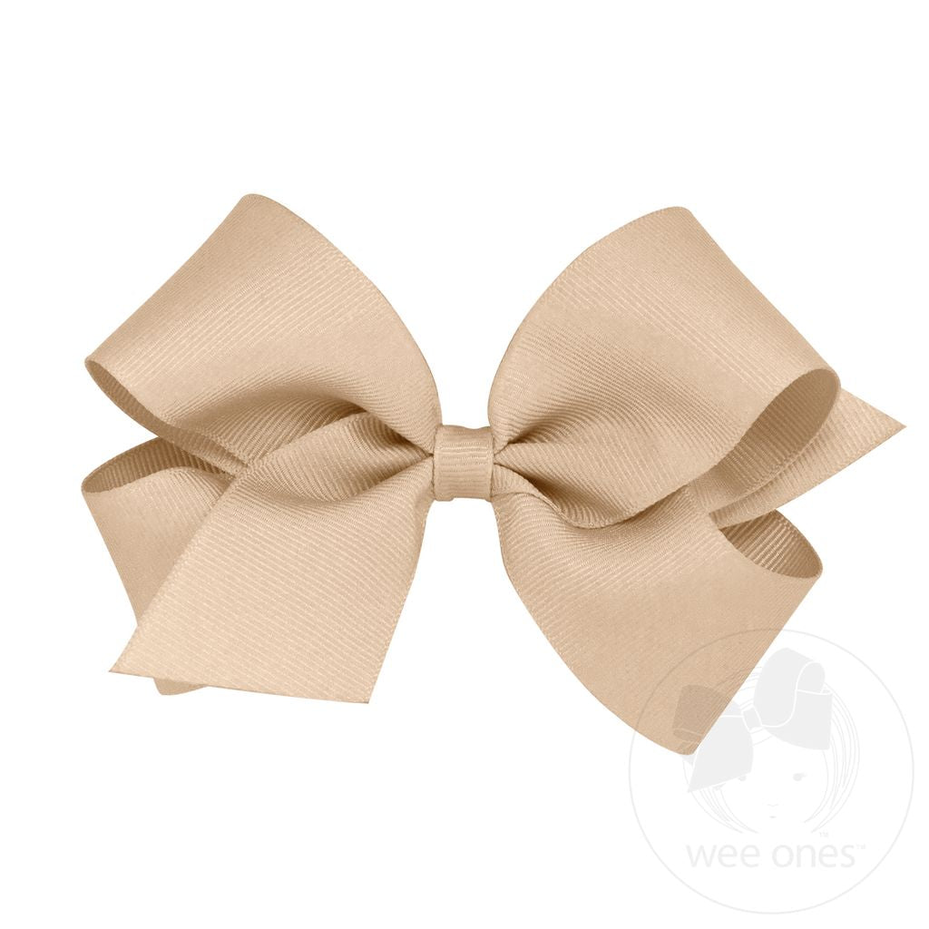 Medium Classic Grosgrain Hair Bow | Oatmeal