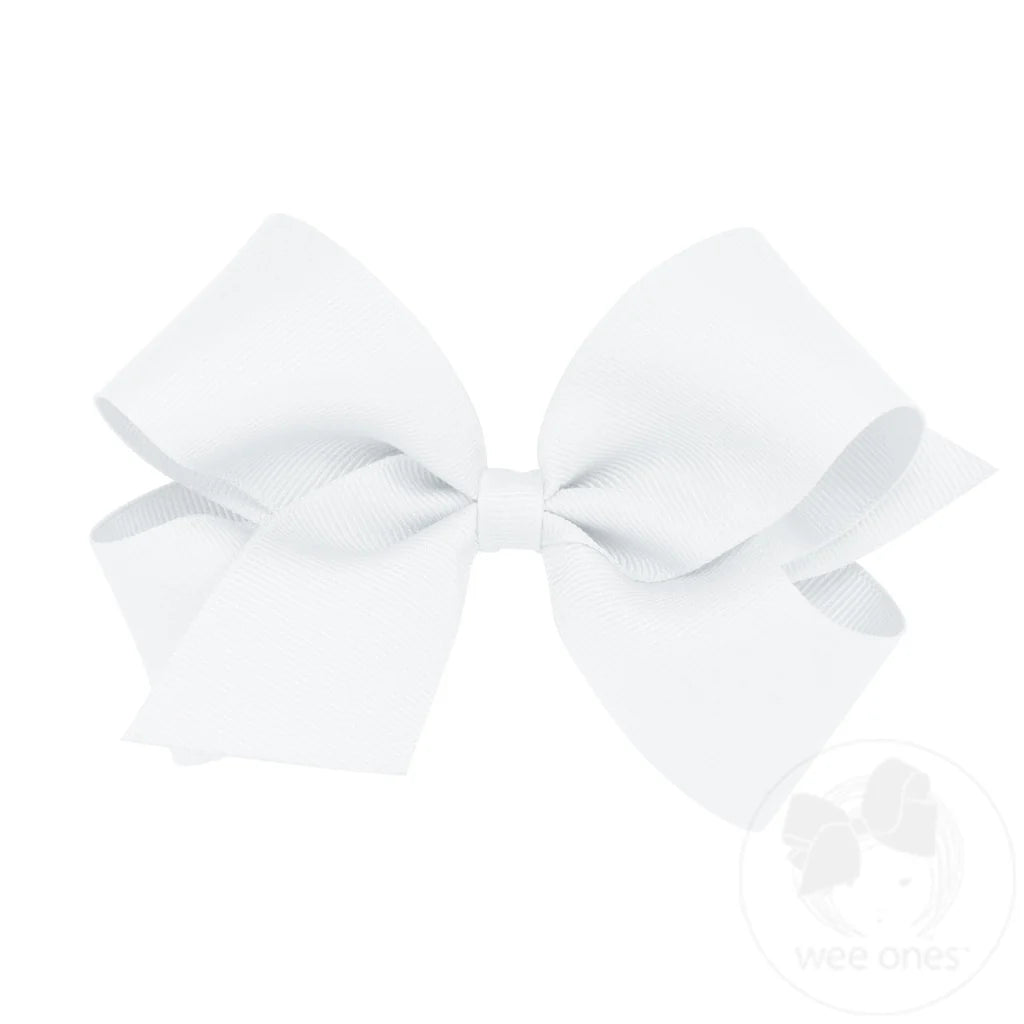 White Medium Grosgrain Bow