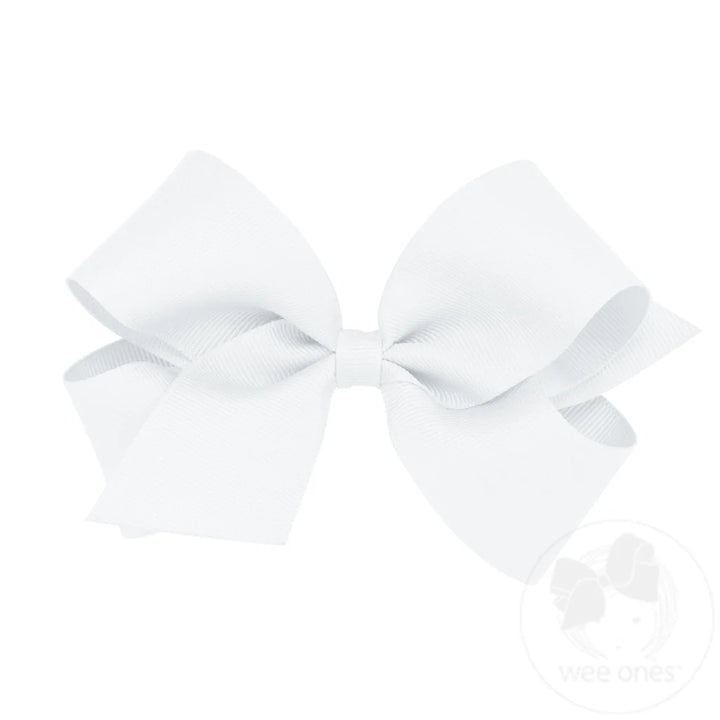 White Medium Grosgrain Bow