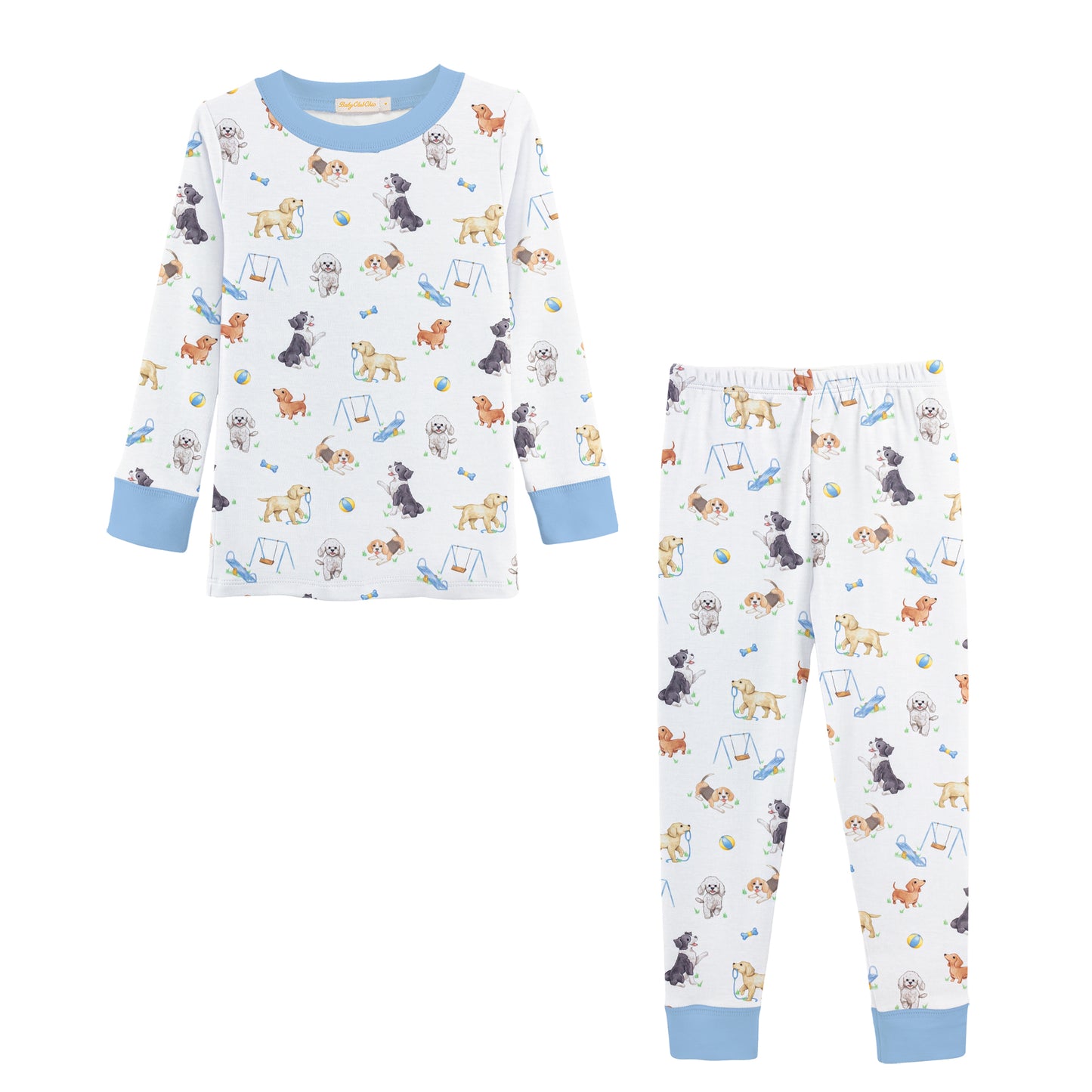 Printed Long Sleeve Pajama Set | Doggie Park