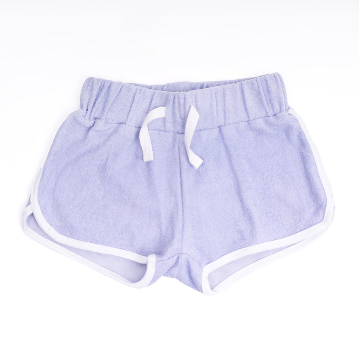 terry drawstring shorts | purple