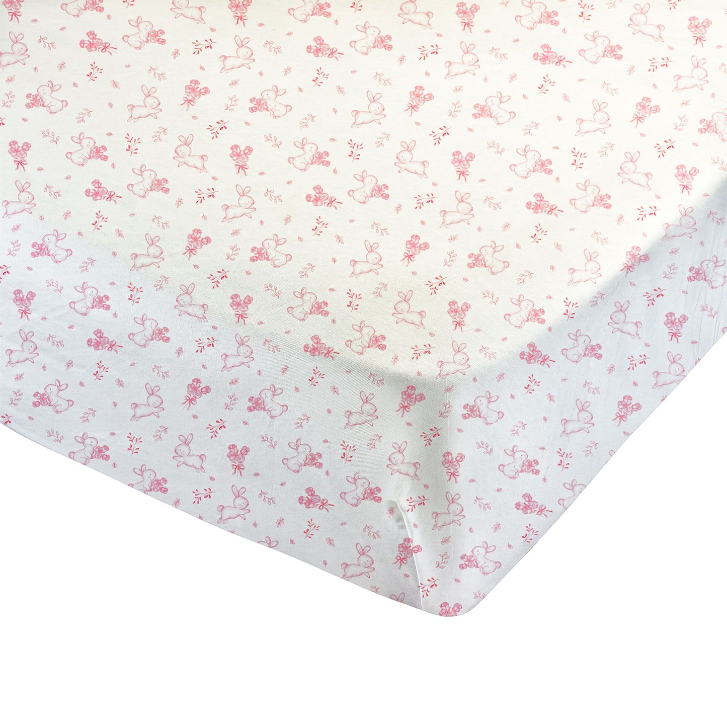 Crib Sheet | Pink Baby Bunnies