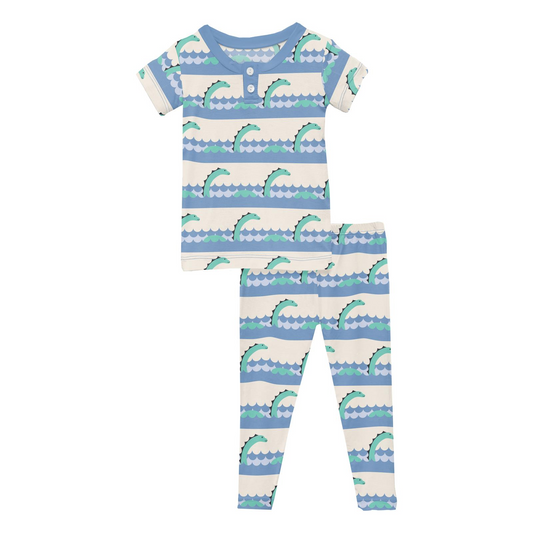 Short Sleeve Pajama Set | Natural Sea Monster