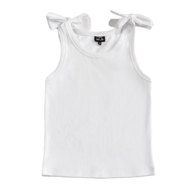 Bow Strap Tank Top | White