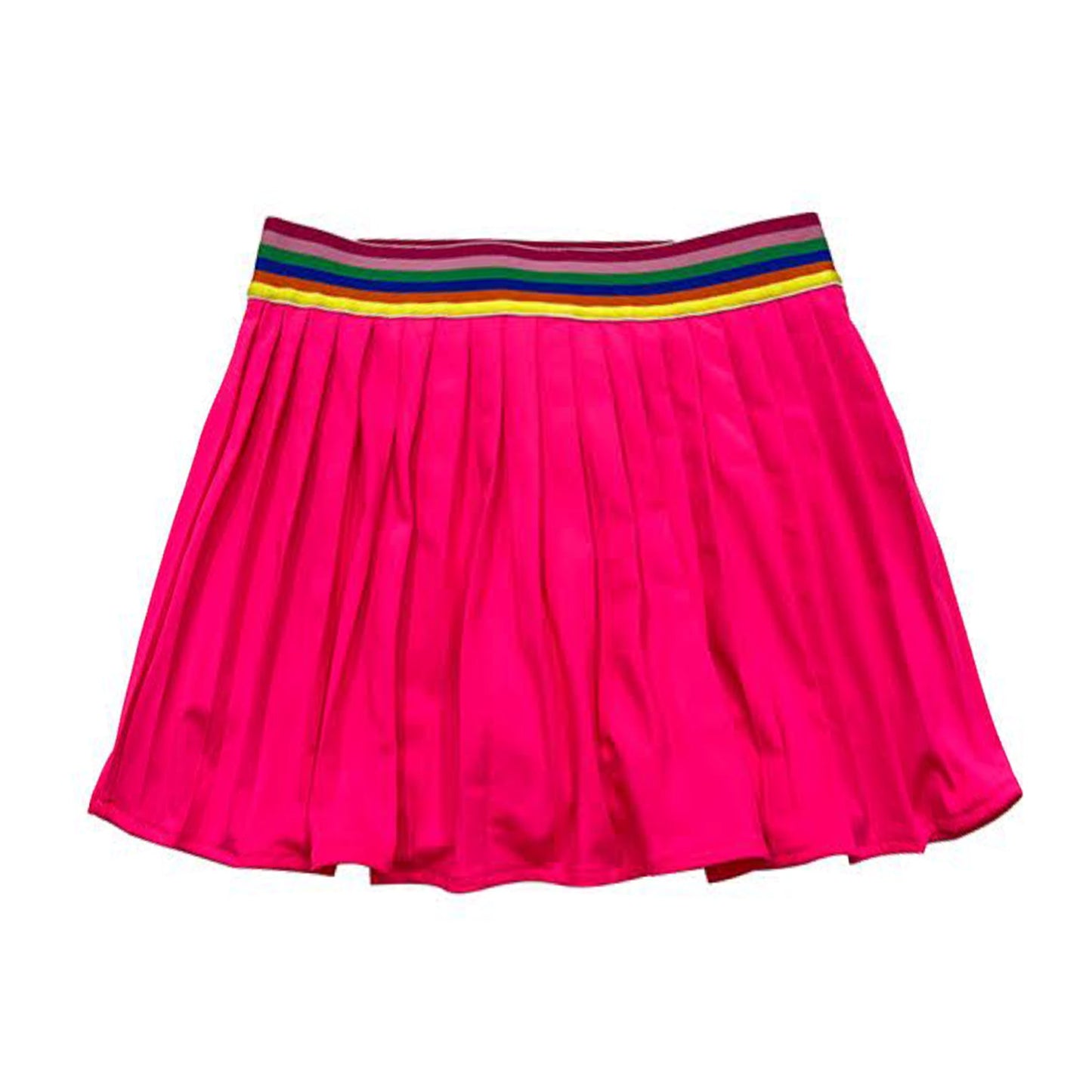 Rainbow Waist Tennis Skort | Fuschia