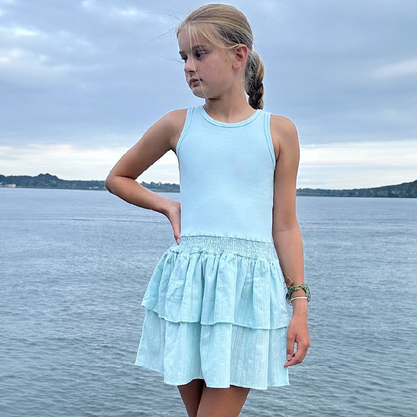 Tiered Tank Dress | Aqua