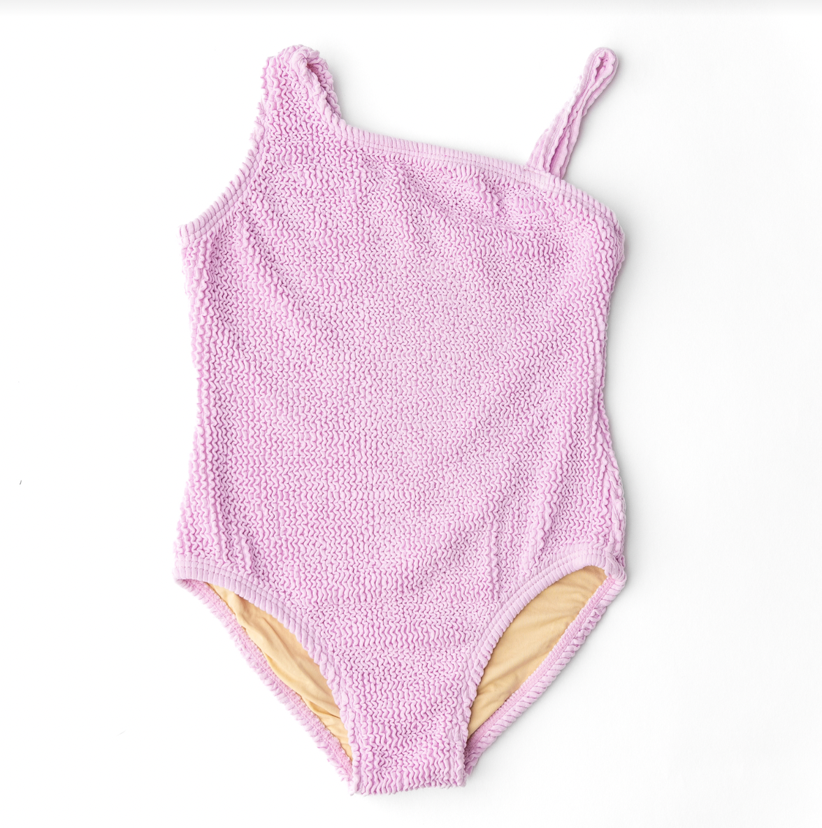 one shoulder crinkle swim | lavender