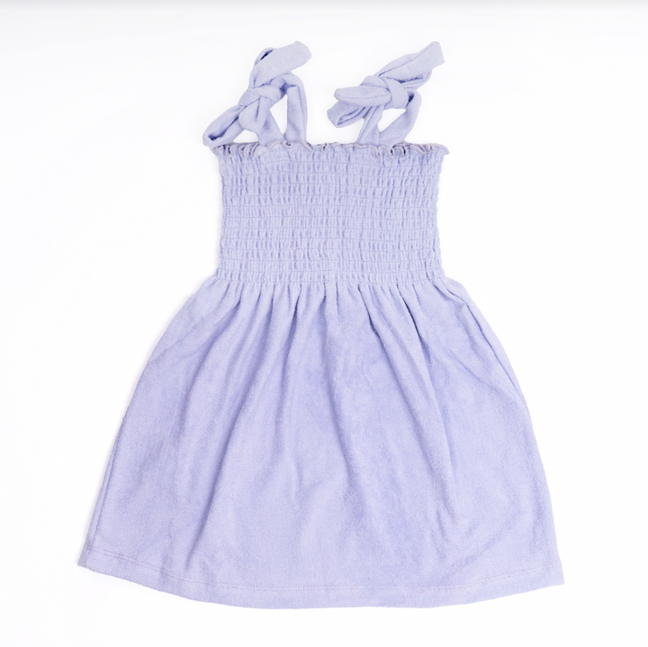 terry tie top dress | purple