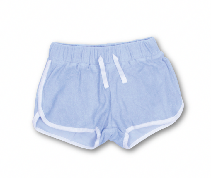 terry drawstring shorts | blue