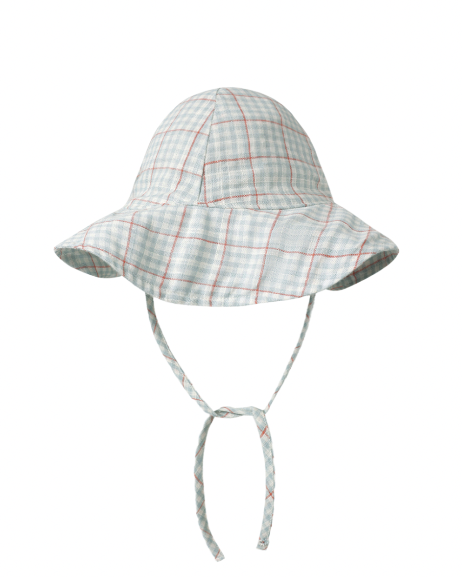 FLOPPY SUN HAT LIGHT BLUE PLAID