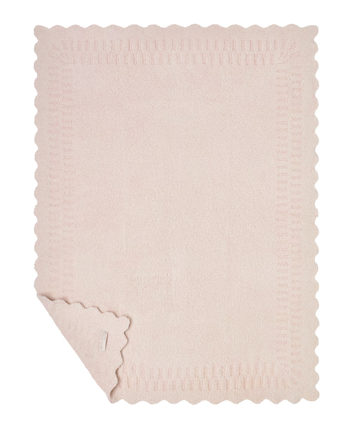 Cozy Chic Pink Scallop Stroller Blanket